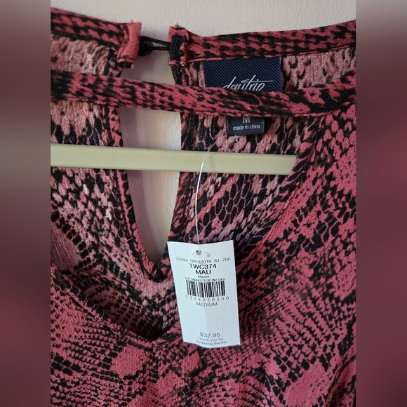 NWT Daytrip Mauve Snake Print Long Sleeve Top - Size M - Buckle - Picture 2 of 6